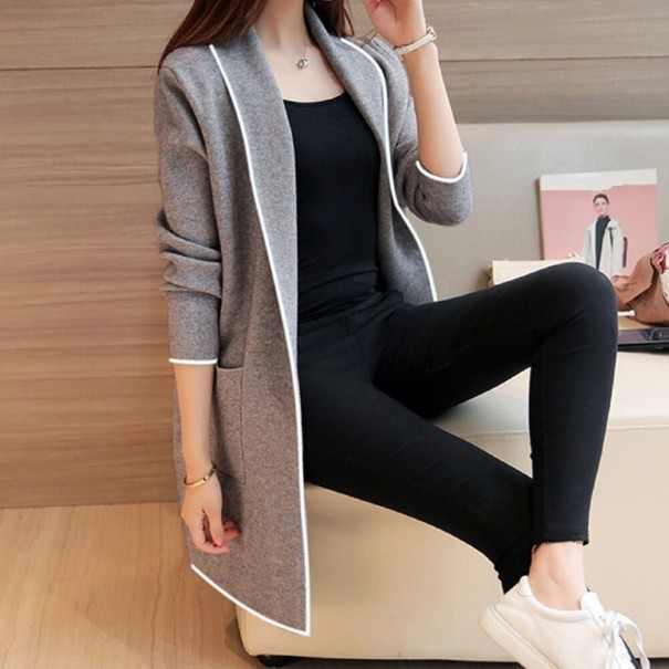 Dámský cardigan P2519 šedá XXL