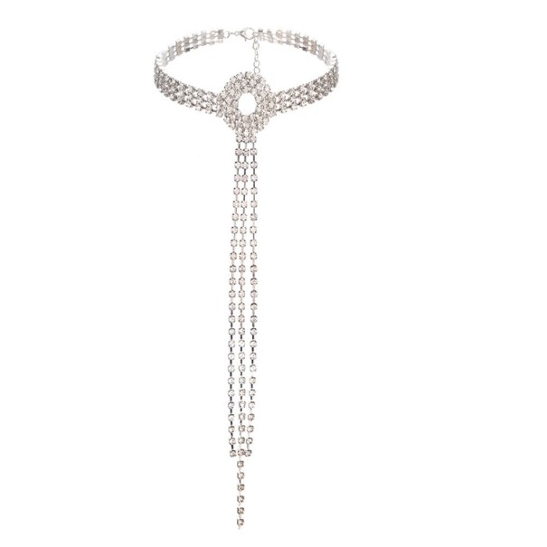 Dámsky Choker náhrdelník s kamienkami A1923 strieborná
