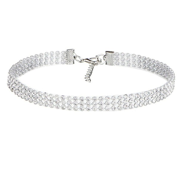 Dámský choker s kamínky bílá 1 cm