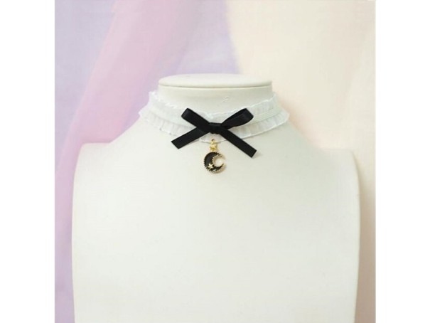 Dámský choker s mašlí černá 7