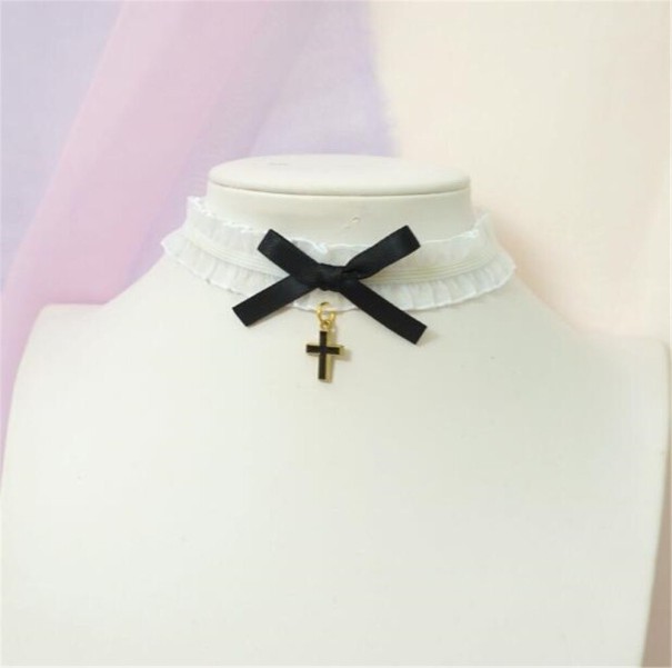 Dámsky Choker s mašľou čierna 1