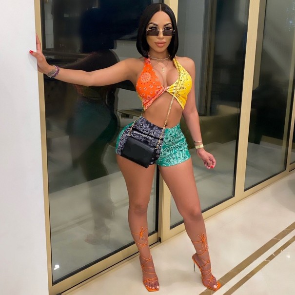 Dámsky crop top a kraťasy B1158 L 3