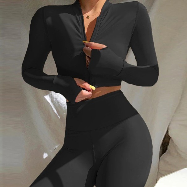 Dámský crop top a legíny B882 černá S