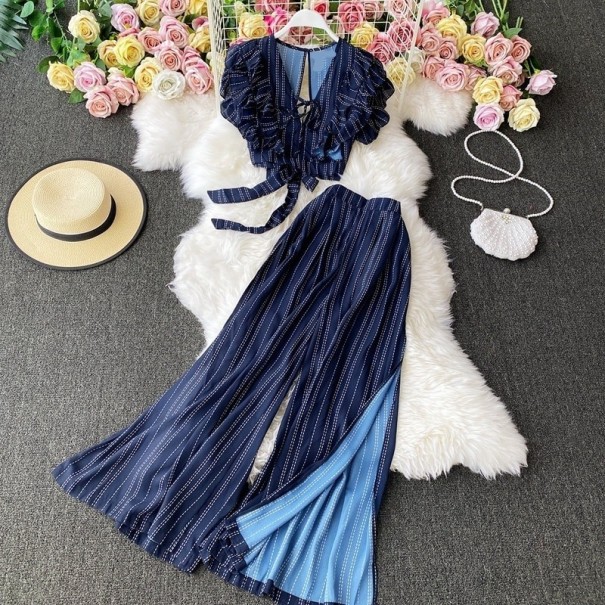 Dámsky crop top a nohavice B1237 XS