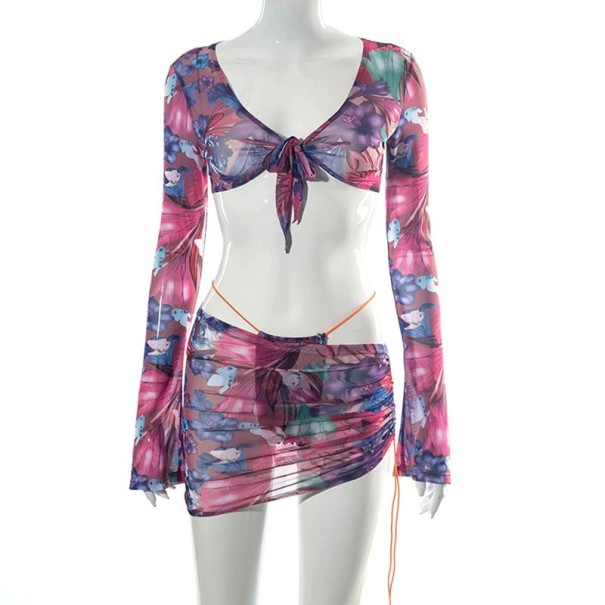 Dámsky crop top a sukňa B915 S 2