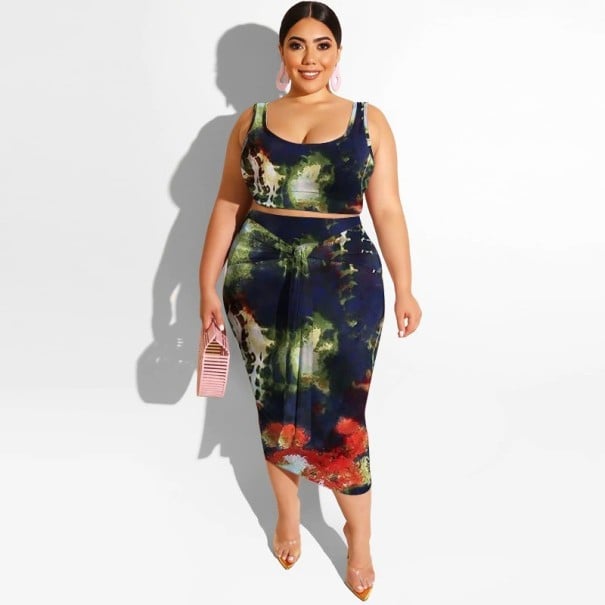 Dámský crop top a sukně B1057 XL 2