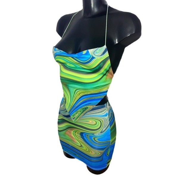 Dámský crop top a sukně B1074 zelená M