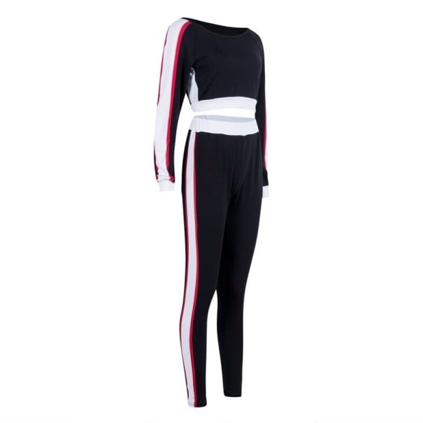 Dámský crop top a tepláky B1005 černá XS