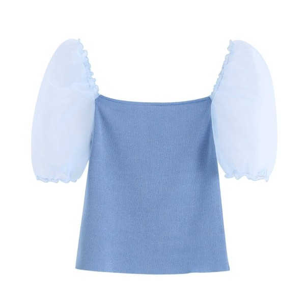 Dámsky crop top A2963 modrá L