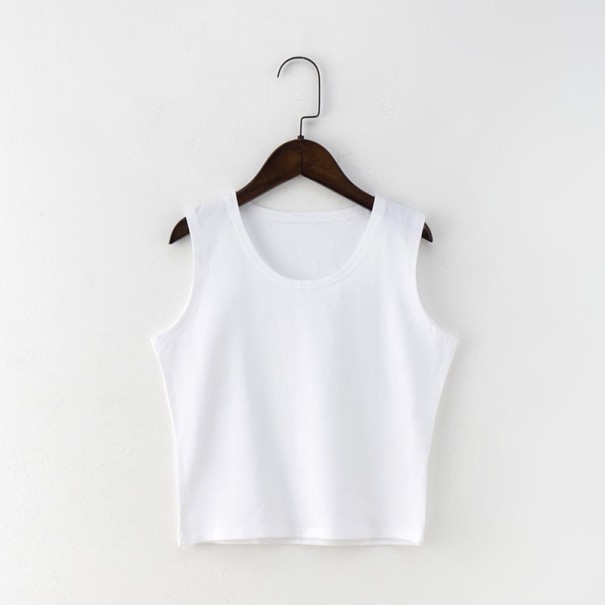 Dámsky crop top bez rukávov biela M