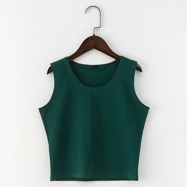 Dámsky crop top bez rukávov tmavo zelená M Dámsky crop top bez rukávov tmavo zelená M