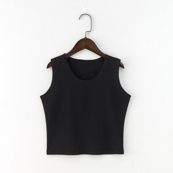 Dámský crop top bez rukávů černá M