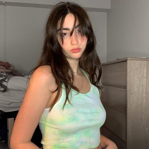 Dámský crop top na ramínka zelená L