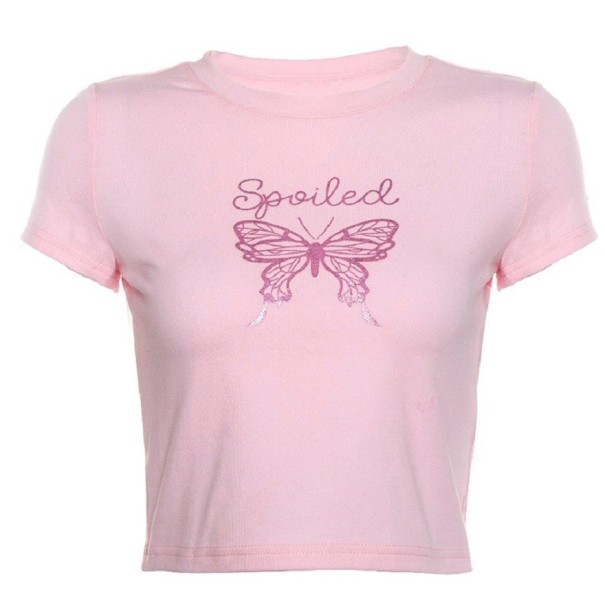 Dámsky crop top ružový M