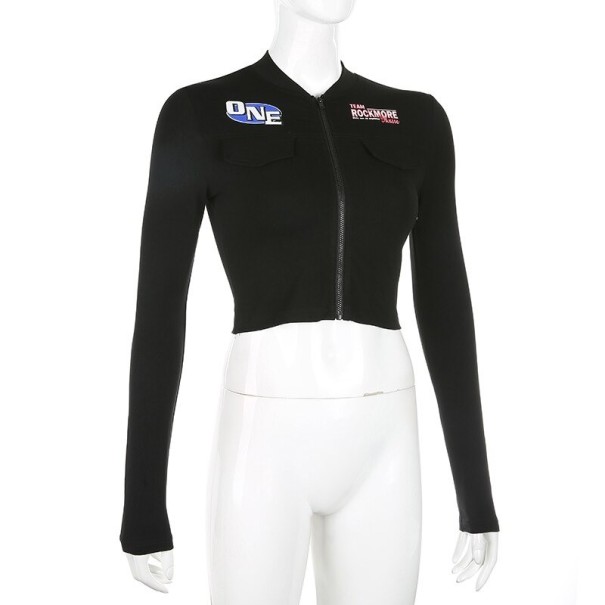 Dámsky crop top s dlhým rukávom P2111 M