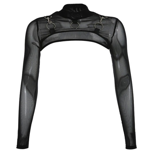 Dámsky crop top s dlhým rukávom P597 M