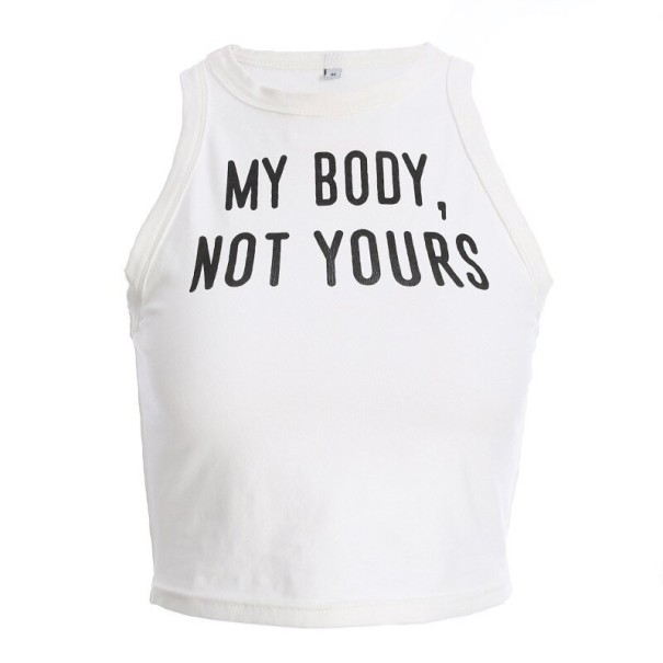 Dámský crop top s potiskem A1198 bílá M