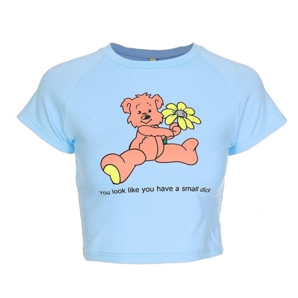 Dámsky crop top s potlačou A1222 S 1