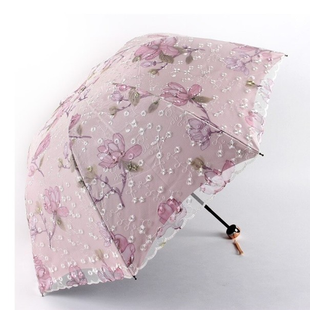 Dámský deštník s květinami T1414 1