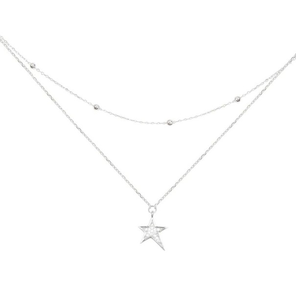 Dámský dvojitý náhrdelník s hvězdou D758 1