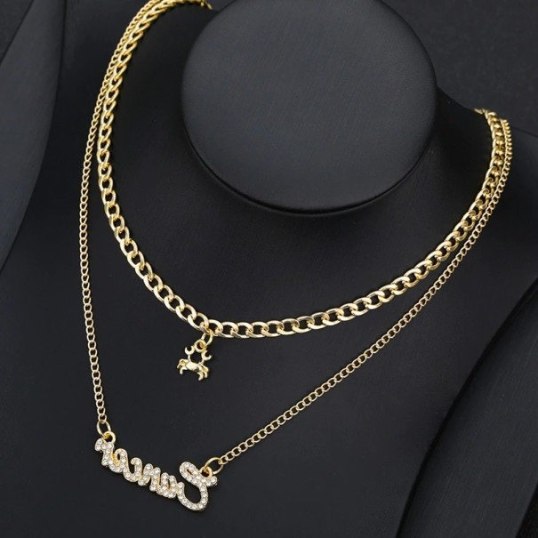 Dámsky dvojitý náhrdelník znamení zverokruhu 3