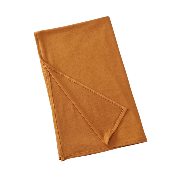 Dámský jersey hidžáb 180x70 cm s hladkým pružným materiálem pro každodenní nošení a zakrytí vlasů pod šátek oranžová