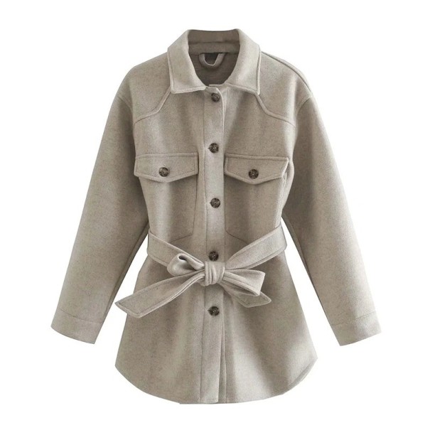 Dámský kabát A3054 khaki M
