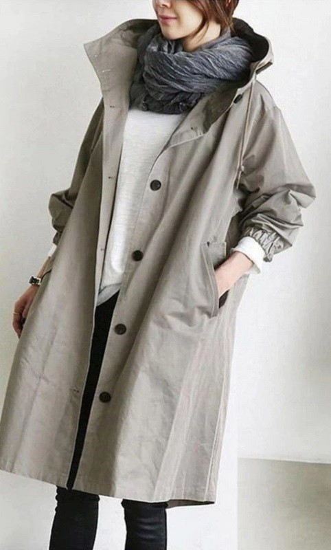 Dámský kabát P1396 světle šedá XL Dámský kabát P1396 světle šedá XL