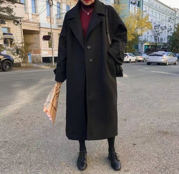 Dámsky kabát P1441 čierna S