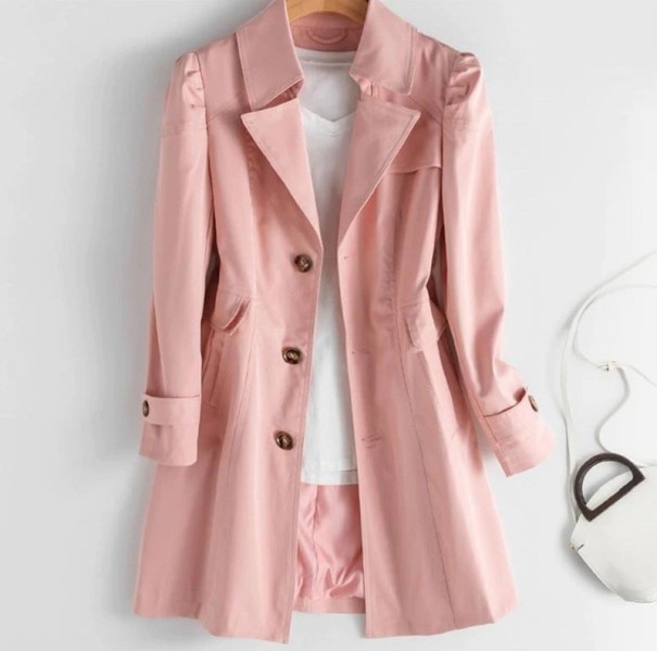 Dámsky kabát P1451 ružová XS