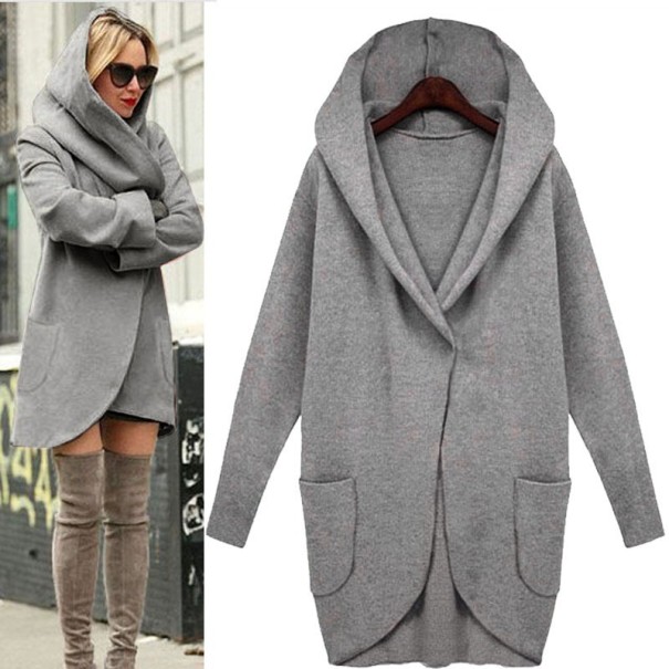 Dámsky kabát vo viacerých farbách tmavo sivá S