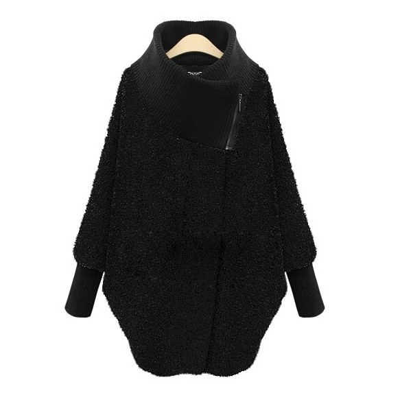 Dámsky kašmírový kabát J1212 čierna XL