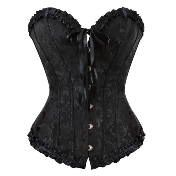 Dámský korzet Polyester Spandex Zapínání vepředu Řasení a mašle Dekorativní znaky Elegantní top tvarující postavu černá L
