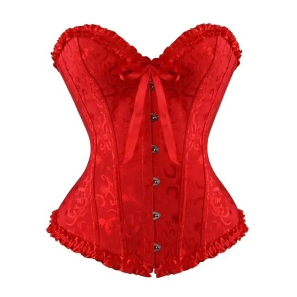 Dámský korzet Polyester Spandex Zapínání vepředu Řasení a mašle Dekorativní znaky Elegantní top tvarující postavu červená XS