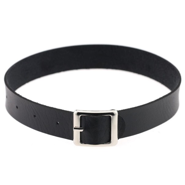 Dámský kožený choker černá