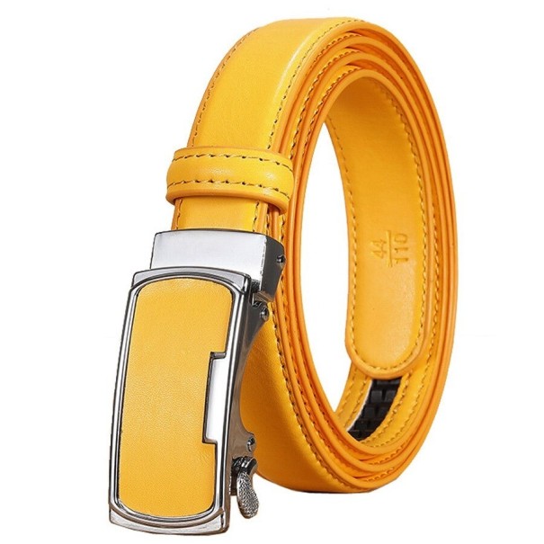 Dámský kožený pásek L142 žlutá 110 cm