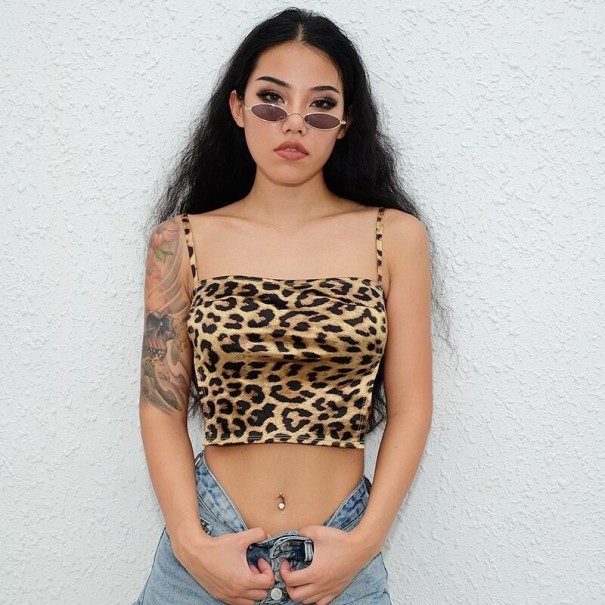 Dámsky leopardí crop top A1184 M