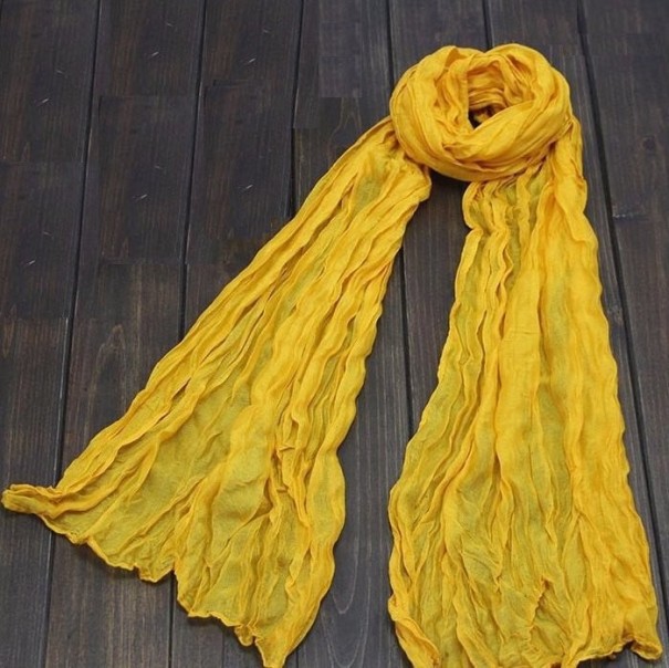 Dámský módní šátek J3272 tmavě žlutá