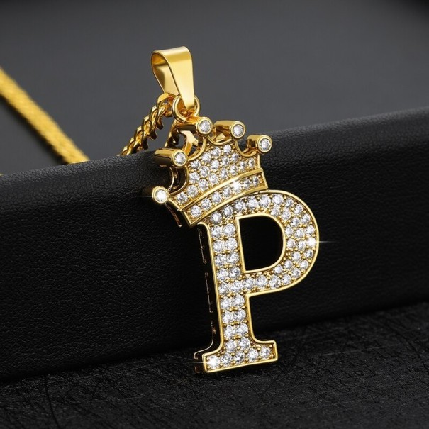 Dámsky náhrdelník písmeno s korunou P