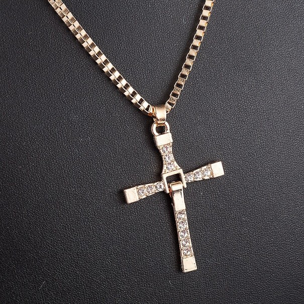 Dámsky náhrdelník s krížom D95 zlatá