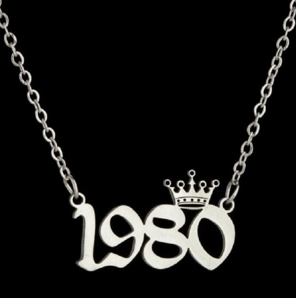 Dámský náhrdelník s rokem narození D240 stříbrná 1989