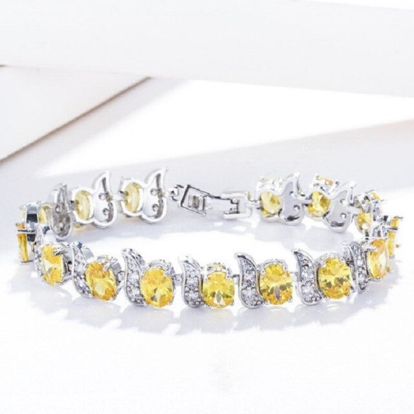 Dámský náramek s kamínky P190 žlutá