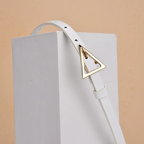 Dámsky opasok s trojuholníkovou sponou L60 biela