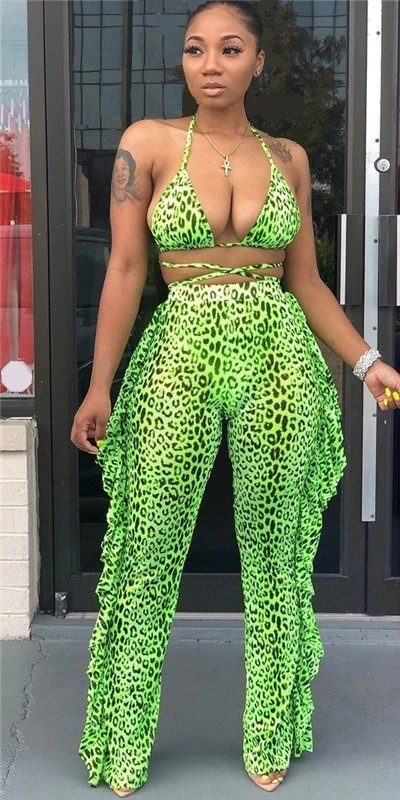 Dámsky plážový crop top a nohavice P443 XL 4