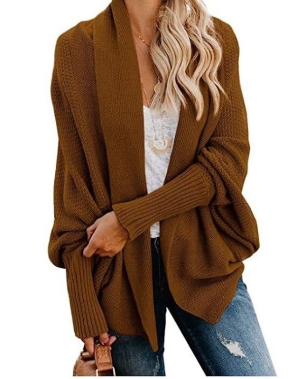 Dámský pletený cardigan A2201 hnědá