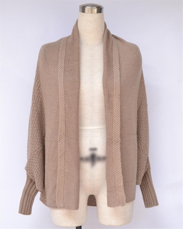 Dámsky pletený cardigan A2201 kávová