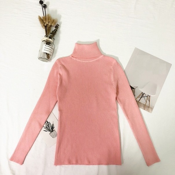 Dámsky pletený rolák ružová