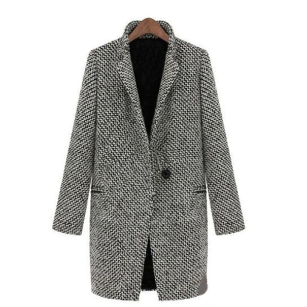Dámský podzimní kabát šedý M
