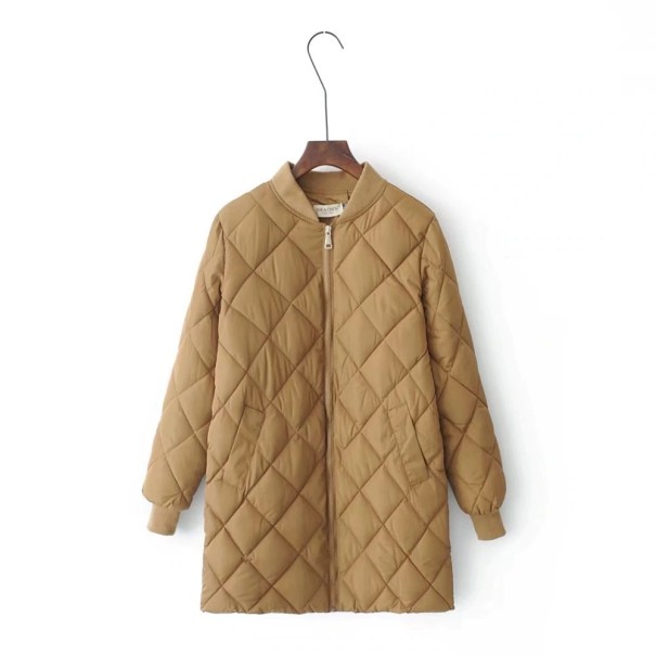 Dámsky prešívaný kabát J2445 khaki XS