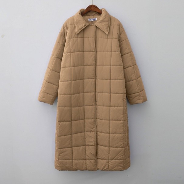 Dámsky prešívaný kabát P1461 svetlo hnedá L